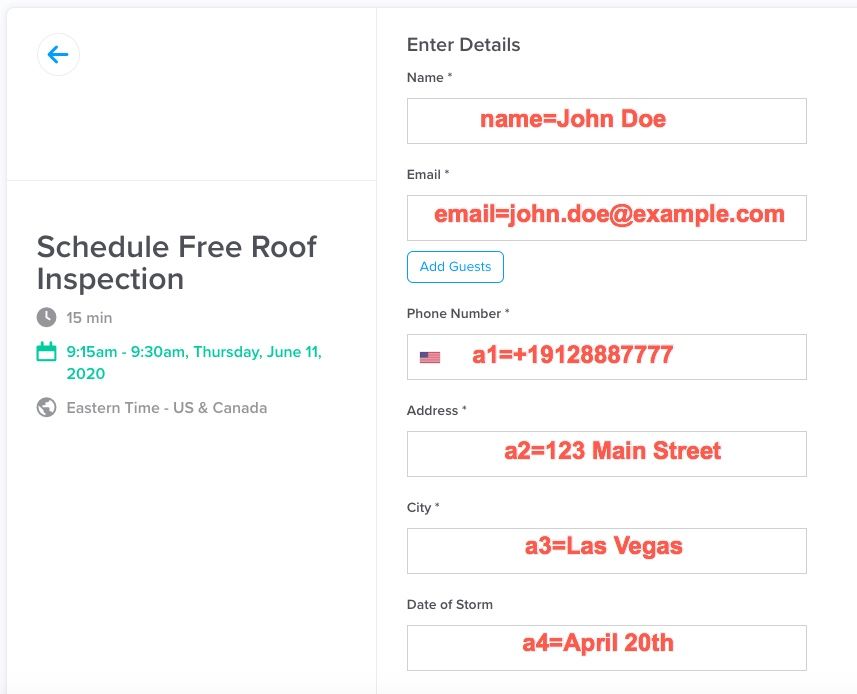 Pre Populating Calendly Fields